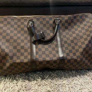 Louis Vuitton Damier Ebene Keepall 55 luggage bag